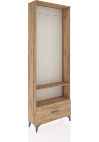 Resim Arges Dolap 2 Raflı Tek Çekmeceli Tek Askılı 88x30x243 Çam-çam Çam 
