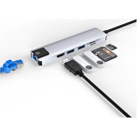Resim Csmtex 2 Type C Çoklu Port Hub 8 Port Usb Hdmı Sd Kart Ethernet Adaptör 