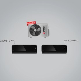 Resim Arçelik A++ 9000 BTU + 9000 BTU İç Ünite (1 adet Dış Ünite = 2 adet İç Ünite) 16000 BTU 1+2 Multi Inverter Klima 