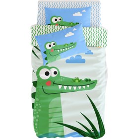 Resim Croc-a-Dream Çift Taraflı Pamuk Saten Çok Renkli Çocuk Nevresim Seti 140x200cm 