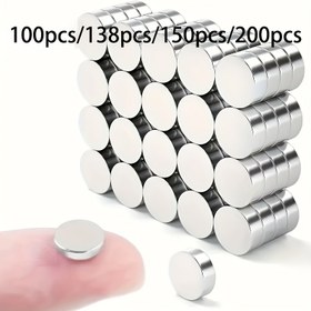 Resim Xiongchuci 6x4mm Yuvarlak Manyetikler - 100 adet, 138 adet, 150 adet, 200 adet - Dayanıklı Metal, Buzdolabı, Alet Kutusu, Mutfak, Garaj için İdeal - Yerden Tasarruf ve Kullanımı Kolay, Manyetik Organizasyon | Yuvarlak Manyetikler | Metalik Kaplama 