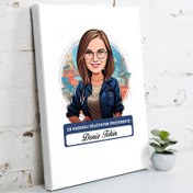 Resim Karikatürlü En İyi Kadın Bilgisayar Programcısı Kanvas Tablo 