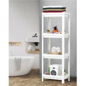 Resim Shelf Unit Banyo Rafı Mutfak Rafı Balkon Rafı Organizer Raf Dolap 