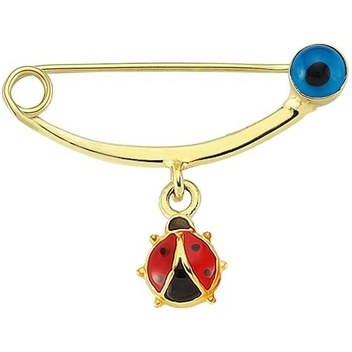 Altın Nazar Boncuklu Uğur Böcekli Bebek Iğnesi Altın