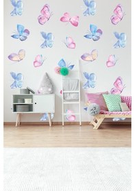 Resim Sevimli Kelebekler Temalı 20 Parça Çocuk Ve Bebek Odası Dekoratif Duvar Sticker Seti 