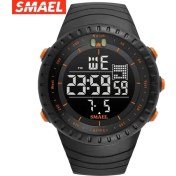 Resim Hanyang Turuncu Smael Marka Spor Saatler Moda Suya Dayanıklı Askeri Ordu LED Dijital Elektronik Bilek Saatler Erkekler Için Spor Kronometre (Yurt Dışından) 