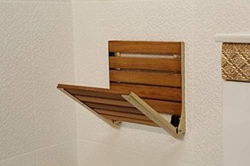 Resim Duvara Monte Katlanır Ahşap Duş Oturağı 38x38 (Altın) 
