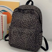 Resim Kadınlar için şık leopar desenli büyük kapasiteli sırt çantası - Hafif, dayanıklı polyester çanta, çoklu bölmeler ile, kolej, seyahat ve günlük kullanım için ideal, sırt çantası 
