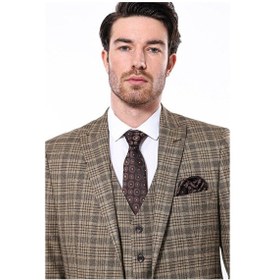 Resim Wessi Ekose Slim Fit Kahverengi Erkek Ceket - Wessi Kahverengi 