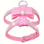 Resim Sparkling Rhinestone Köpek Tasması, Yumuşak Köpek Yeleği Küçük ve Orta Boy Köpekler İçin Yaka Bağı İle 