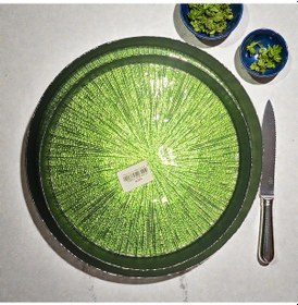 Resim Sudedi Home Rexy Yeşil Pasta Tabağı Takımı Yeşil - Altın 
