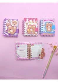 Resim Hello Bear Cırtlı Cep Boy Sevimli Ayıcık Mini Not Defteri 7x8 Cm - Kahverengi 