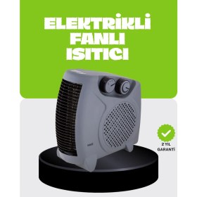 Resim Zero Land Güvenli Elektrikli Fanlı Isıtıcı Termostatlı Hızlı Isınma Kompakt Tasarım 