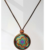 Resim Mandala Ahşap Kolye N11.29033 Gümüş 
