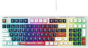 Resim Everest KB-98 SILENT Mavi/Beyaz/Kırmızı SESSİZ Rainbow Q Membrane Oyuncu Klavyesi 