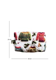 Resim Uretti - Petek 7523 3182 Kış Temalı Kazak Desenli Makyaj Çantası / Organizer - 20 Cm X 15 Cm 