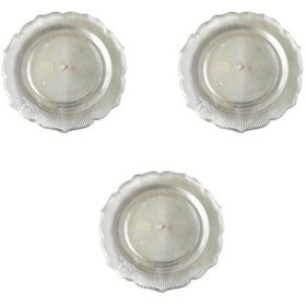 Resim Plastik Sert Mika Şeffaf Tabak - Parti Sunum Yemek Tabağı - Yuvarlak - 26 Cm. - 6 Adetlik 3 Paket Şeffaf 