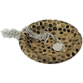 Resim Dekoratif Kase Takı Kutusu Yüzük Kolye Kutusu Mum Tabağı Takı Organizer Baloncuklu - Altın Eskitme 