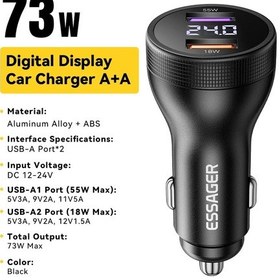 Resim Essageressager 100w Usb C Araç Şarj Cihazı Pd3.0 Hızlı Şarj Adaptörü İphone 16 Macbook Uyumlu Xiaomi Il Chınadistribütör Garantili 