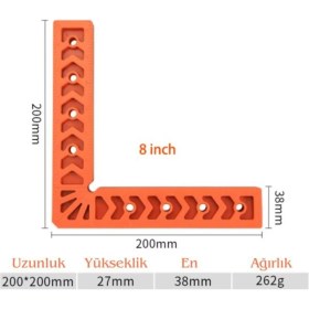 Resim 20 cm Ahşap Marangoz Gönye, Hobi ve El Işleri Için Uygun 