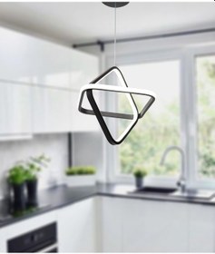 Resim Tt316-Sy Tt Aydınlatma 2Kare Modeli Mat Siyah Led Avize 
