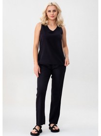 Resim Bold & Young Kadın Çift Cepli Beli Lastikli Kordonlu Pantolon Pudra 