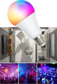 Resim Genel Markalar Uzaktan Kumandalı Renk Değiştiren Ampul Rgb 9w Beyaz Dahil 16 Renkli Tasarruflu Ampul 