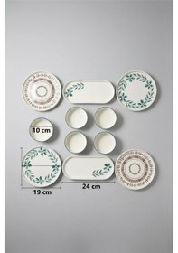 Resim Petal 10 Parça Seramik Kahvaltı Takımı Şık Ve Modern Sofra Sunum Seti Beyaz 