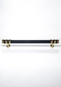 Resim Çizgili Nesli Alüminyum Metal Lüks Modern Mobilya Çekmece Mutfak Dolabı Kulpu Siyah-altın 96mm 10 Adet Siyah - Altın 