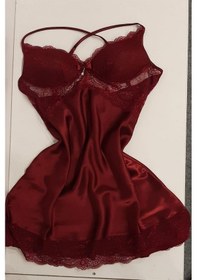 Resim Duchesse 137 Çeyizlik Dantelli Saten 6'lı Set -bordo Bordo 