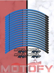 Resim Marka Motosiklet Jant Şeridi Takımı Mavi-siyah 