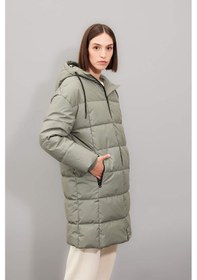 Resim DeFacto Regular Fit Kapüşonlu Fermuarlı Cepli Parka D5953AX24WNKH439 Haki 