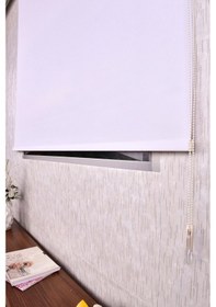 Resim Ekru Simli Düz Etek Dilimsiz İp 1000 Simli Sr Zebra Stor Güneşlik Perde 