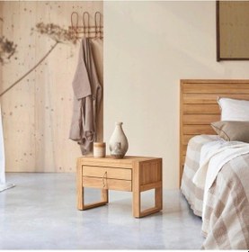 Resim Minimalys Rustik Model Masif Ahşap Komodin Ceviz 