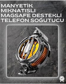 Resim Led Işıklı Telefon Soğutucu Ultra Sessiz Fan Mıknatıslı Ve Aparatlı Bağlantı 