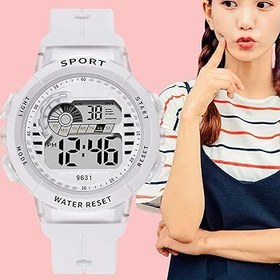 Resim Çocuk Saati, Dijital çocuk Saati 5-17 yaş arası Erkek çocuklar Için Beyaz ABS Kasa 