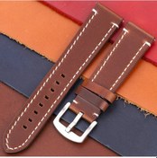Resim Hakiki Deri Kordonlu Saat 7 Renk Vintage Kayış 18mm 20mm 22mm 24mm Kadın Erkek Dark Brown Silver 20mm 
