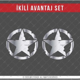 Resim Bay Etiket ARS16 Parlak Krom Asker Yıldızı Etiketi | İkili Set 