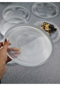Resim 6 Adet Cam Servis Tabağı 21 Cm Vargas Serisi- Kahvaltı Tabak 