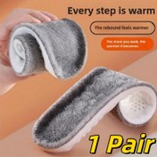 Resim 2 adet Kış Sıcak Peluş Tabanlık Kadın Erkek Kalın Termal Ayakkabı Tabanı Spor İçi Yumuşak Kar Botları Tabanlığı 