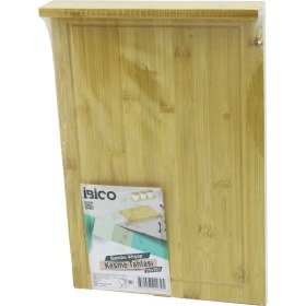 Resim Tkç 25X35CM Ahşap Bambu Kesim Panosu - Kesme Tahtası Tezgah Üstü Kanallı - Kenar Destekli (5 