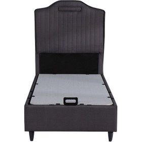 Resim Kilim Mobilya Royal Lux Sandıklı Baza Antrasit Başlik Ve Yatak Dahil Değildir 090x190 