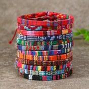 Resim 12 Adet Boho Stili Polyester Dokuma Arkadaşlık Bileklik Seti, Renkli Çok Yönlü Erkek Bileklikleri, Püskül Tasarımı Yok 