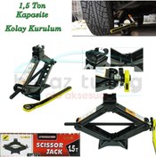 Resim Universal Kriko Cırcırlı Renault Tip Kurba Akordion 1,5 Ton Kapasiteli 