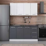 Resim Evim 160 Cm Mutfak Dolabı Beyaz Antrasit 160-A1 