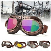 Resim Motosiklet Kask Gözlükleri Rüzgar Geçirmez Gözlükler Motorsiklet Steampunk Retro Havacı Kruvazör Off-road Modası Bakır Kenarlı Gözlükler Bakır Gri 