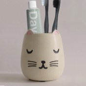 Resim Ghogol Home Kedi Beton Diş Fırçalık - Fil Dişi Rengi 