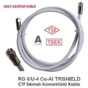 Resim Next RG6 U4 Sıkmalı Konnektörlü Uydu Anten Kablosu - 25 Metre 