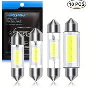 Resim 10 adet XSTORM C5W/C10W LED COB Ampuller - 12V 6000K Beyaz Otomobil İç Aydınlatma için Plaka, Tavan ve Okuma Işıkları (31mm/36mm/39mm/41mm) - Araç İçi Aydınlatmaya Uygun, Araç Tavan Aydınlatması, Kompakt Ampul Tasarımı, Güvenilir Oto Aydınlatma, Profesyonel Montajcılar 