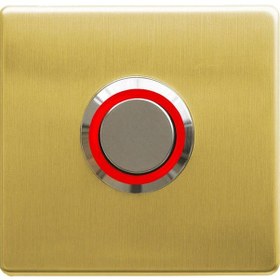 Resim Lockway Z-201gk Paslanmaz Tek Kontak Zil Butonu Kırmızı Led - Altın Renk 